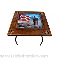 latinos r us Puerto Rico Domino Table with The Morro Red Mahogany B077YQ94FQ